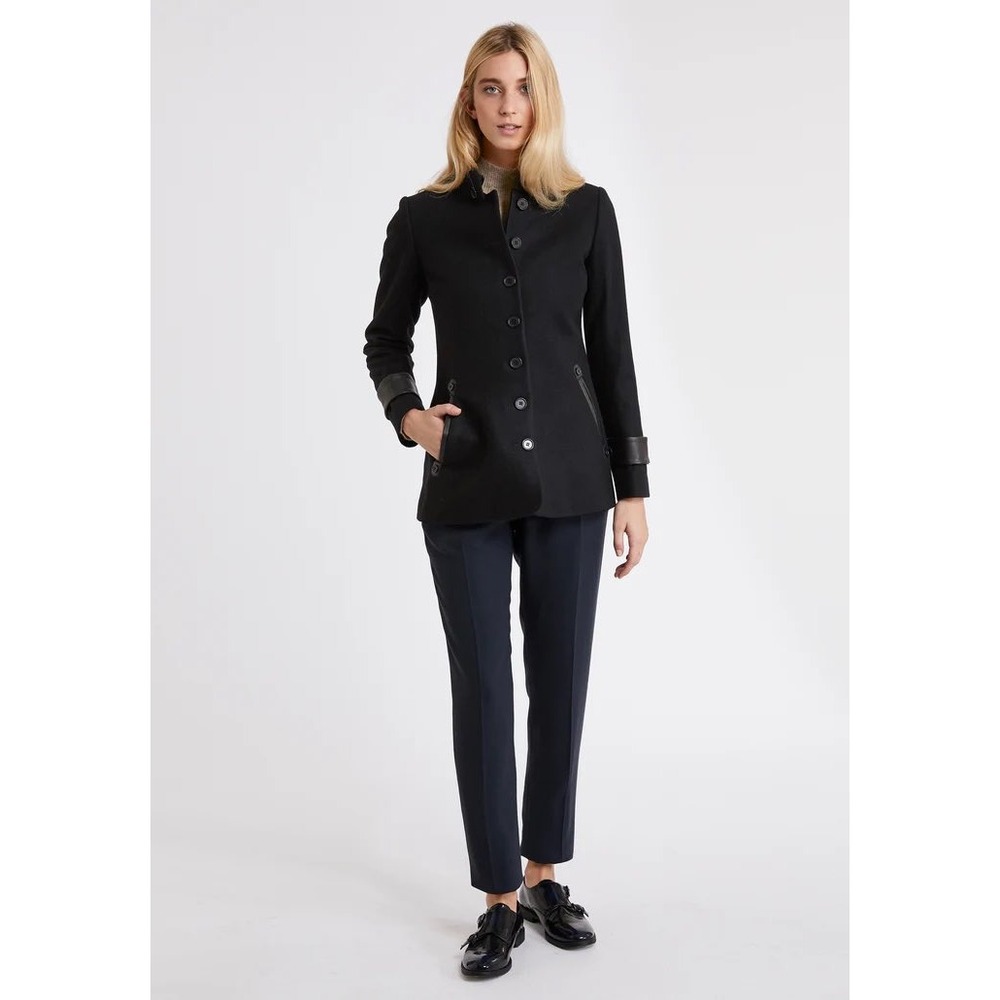 Katherine Hooker Hendre Jacket Black Merino‎ Cashmere Blend Size 2